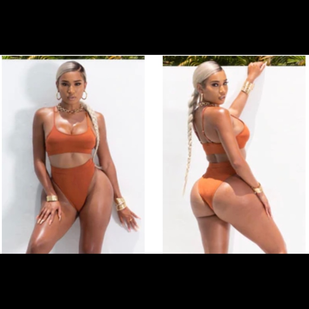 Matte Collection Ribbed Bikini - Rust